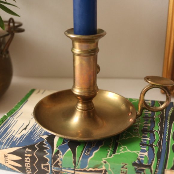 Vintage Brass Chamberstick Candlestick - Picture 6 of 7
